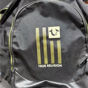 True Religion Men's Backpack in Black and Gold